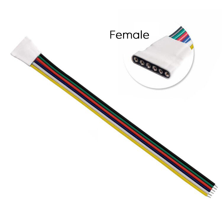 6-pin 12mm wide Female Quick Connector For RGBCCT LED Strip Lights 6-pin 12mm wide Female Quick Connector For RGBCCT LED Strip Lights